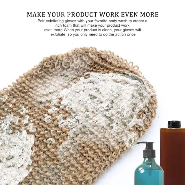Eco Friendly Natural Hemp Exfoliating Bath Mitt Glove