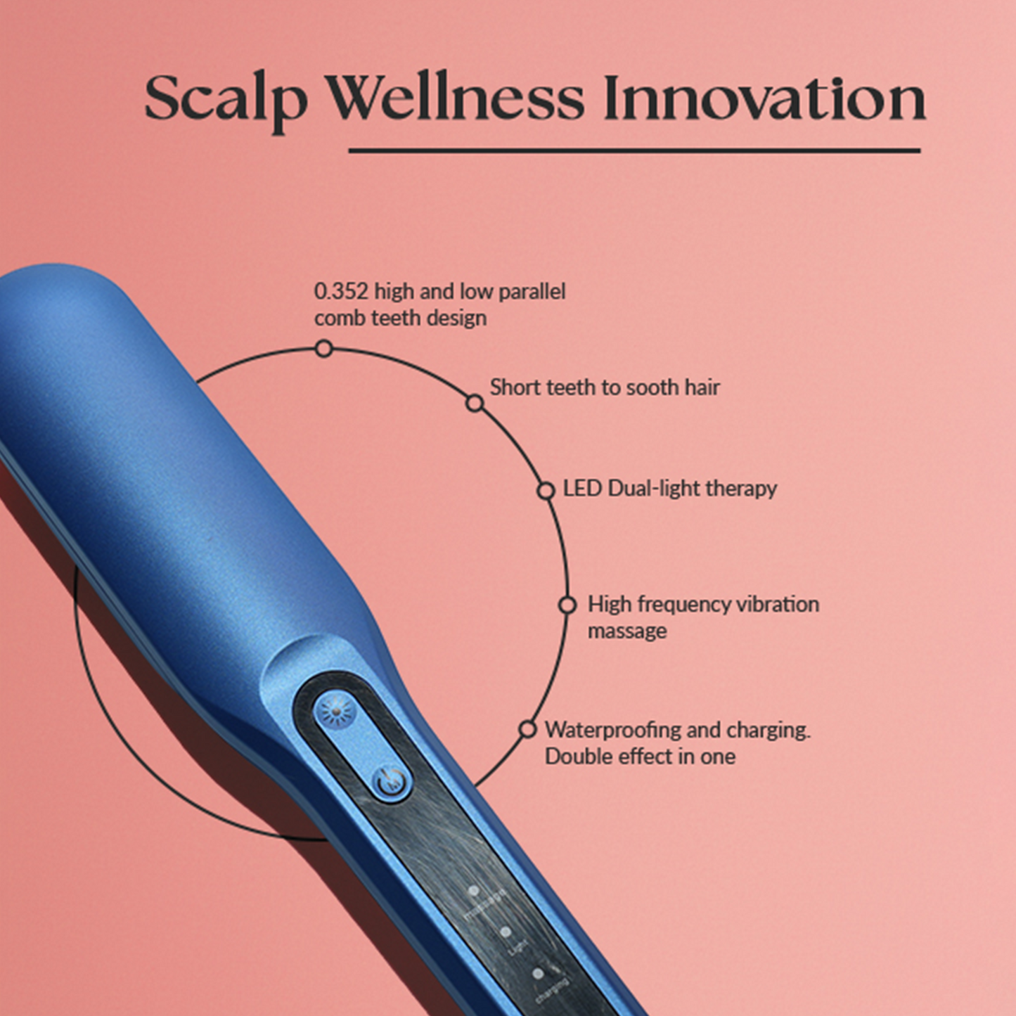 LED Hair Growth Comb & Scalp Massager