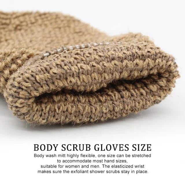 Eco Friendly Natural Hemp Exfoliating Bath Mitt Glove 