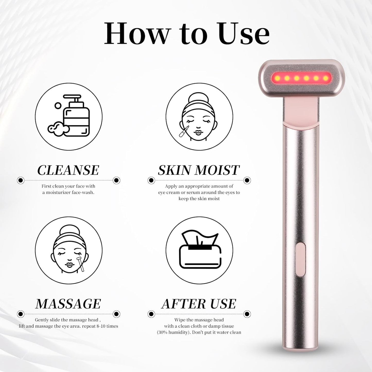 Dual Blue & Red Light Therapy for Skin Wand