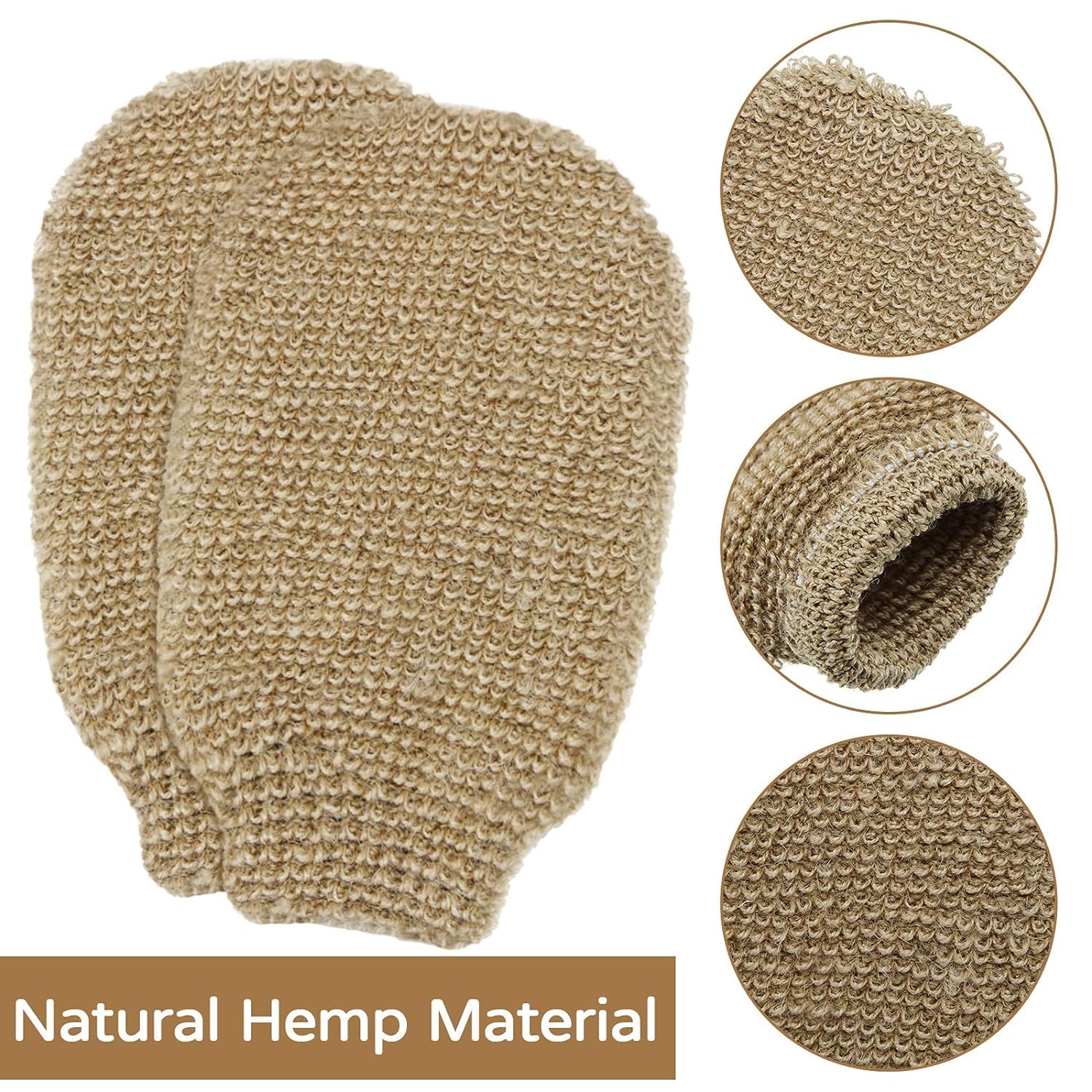 Eco Friendly Natural Hemp Exfoliating Bath Mitt Glove 