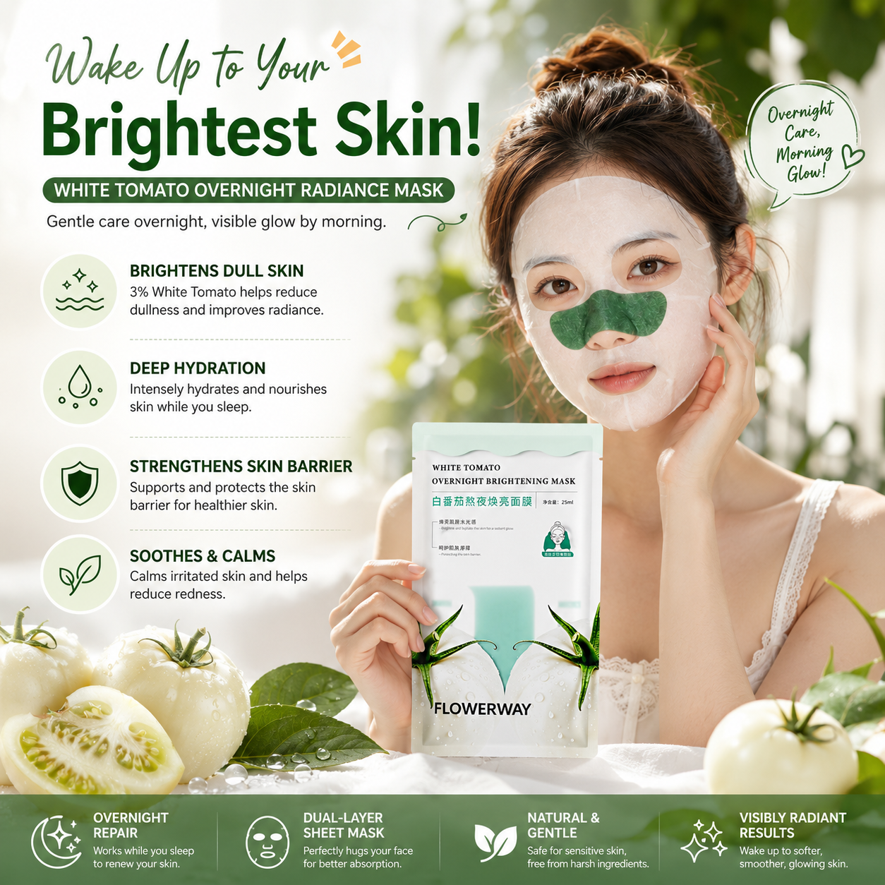 White Tomato Overnight Brightening Mask (Pack of 2)
