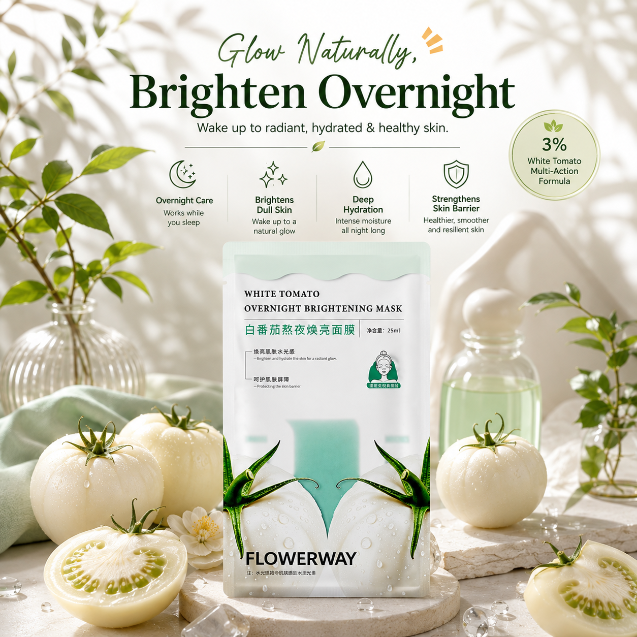 White Tomato Overnight Brightening Mask (Pack of 2)