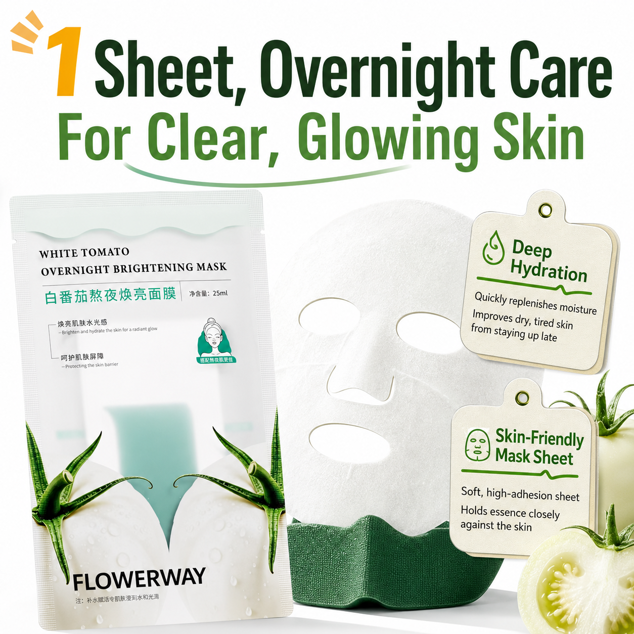 White Tomato Overnight Brightening Mask (Pack of 2)