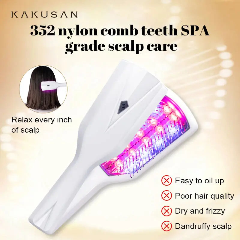  LED Hair Growth Brush Red blue light vibration hair growth comb