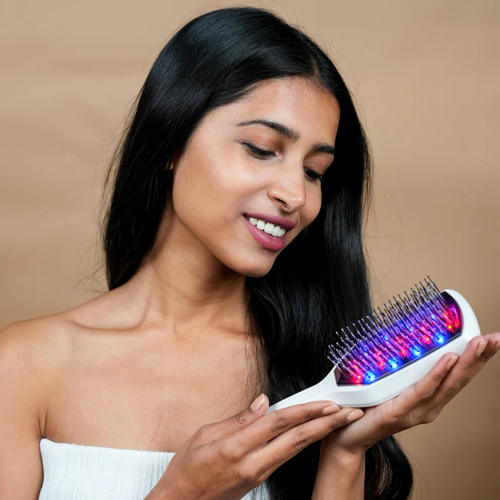 LED Hair Growth Brush Red blue light vibration hair growth comb