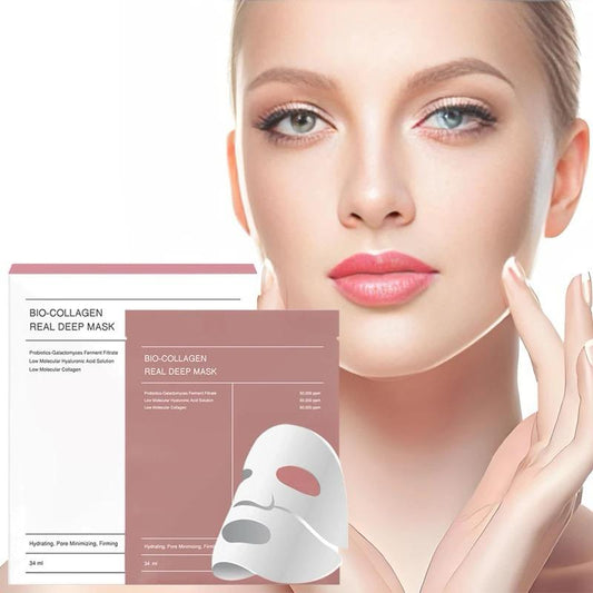 WBC Bio-Collagen Real Deep Mask, Hydrating Overnight Hydrogel Mask, Pore Minimizing, Elasticity Improvement