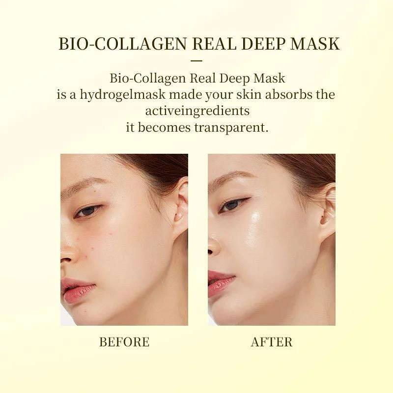 WBC Bio-Collagen Real Deep Mask, Hydrating Overnight Hydrogel Mask, Pore Minimizing, Elasticity Improvement