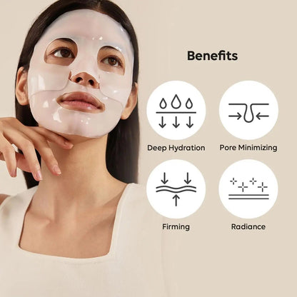 WBC Bio-Collagen Real Deep Mask, Hydrating Overnight Hydrogel Mask, Pore Minimizing, Elasticity Improvement